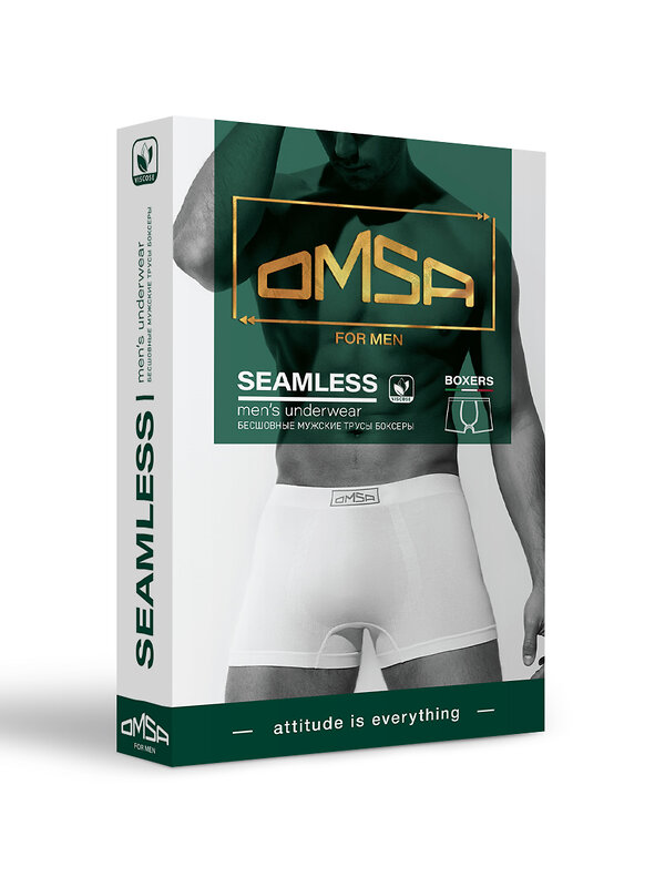 Omsa Трусы 544094 OmB 2235 Боксеры муж. бесшовные, VI Bianco (Белый)
