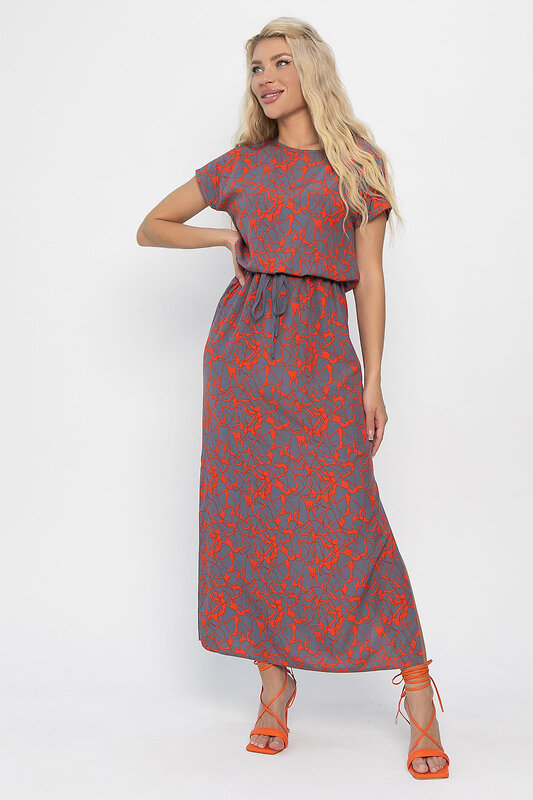 LT Collection Платье 544787 П13881-12М Серо-оранжевый