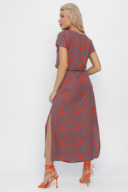 LT Collection Платье 544787 П13881-12М Серо-оранжевый