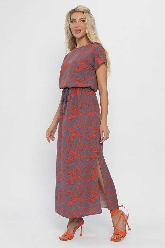 LT Collection Платье 544787 П13881-12М Серо-оранжевый