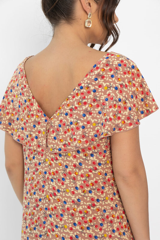 LT Collection Платье 544791 П13882-16М бежевый/мультиколор