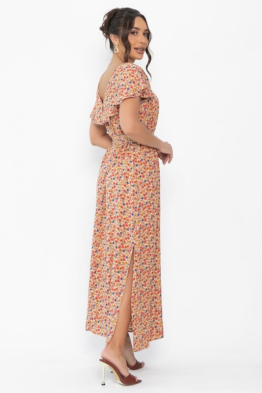 LT Collection Платье 544791 П13882-16М бежевый/мультиколор