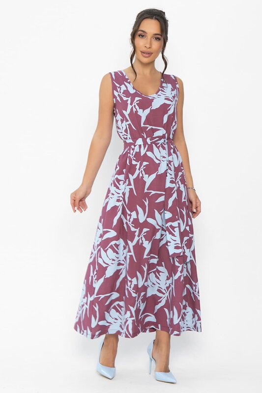 LT Collection Платье 544800 П13914-25М бордово-голубой