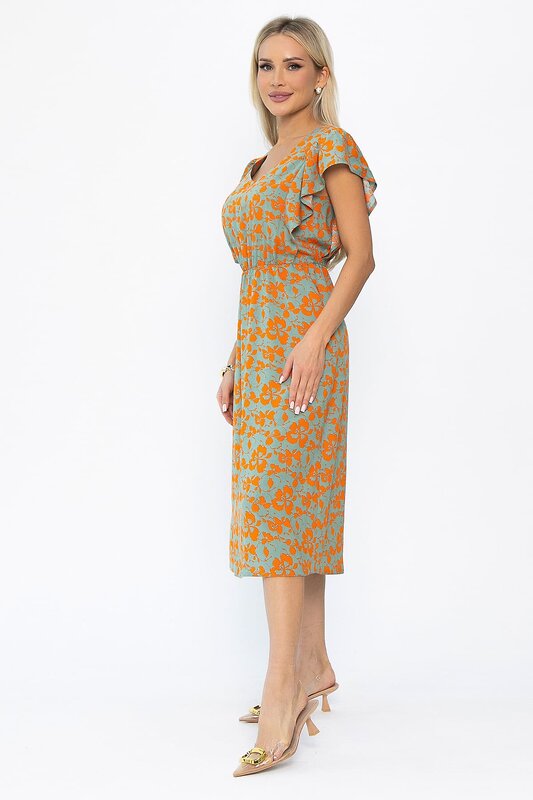 LT Collection Платье 544801 П13933-35М Оливково-оранжевый