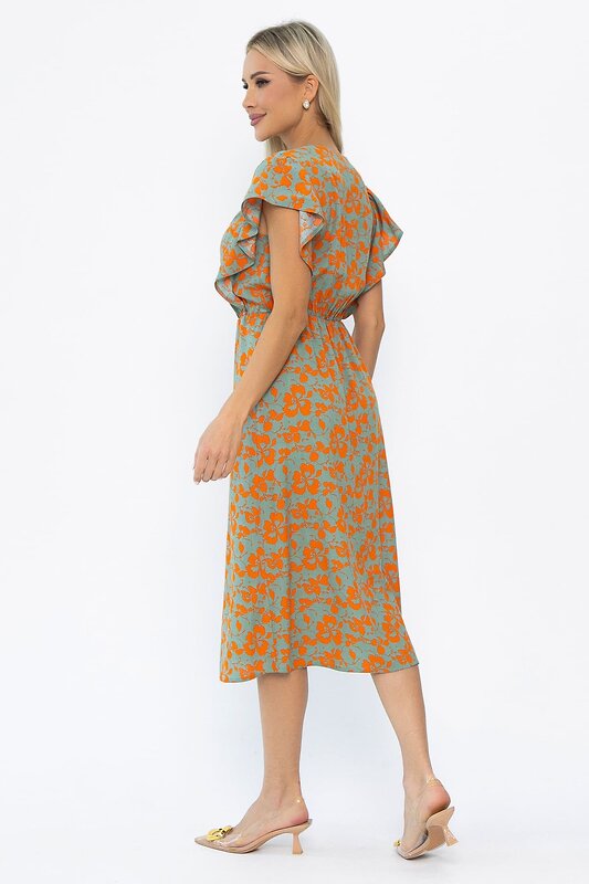 LT Collection Платье 544801 П13933-35М Оливково-оранжевый
