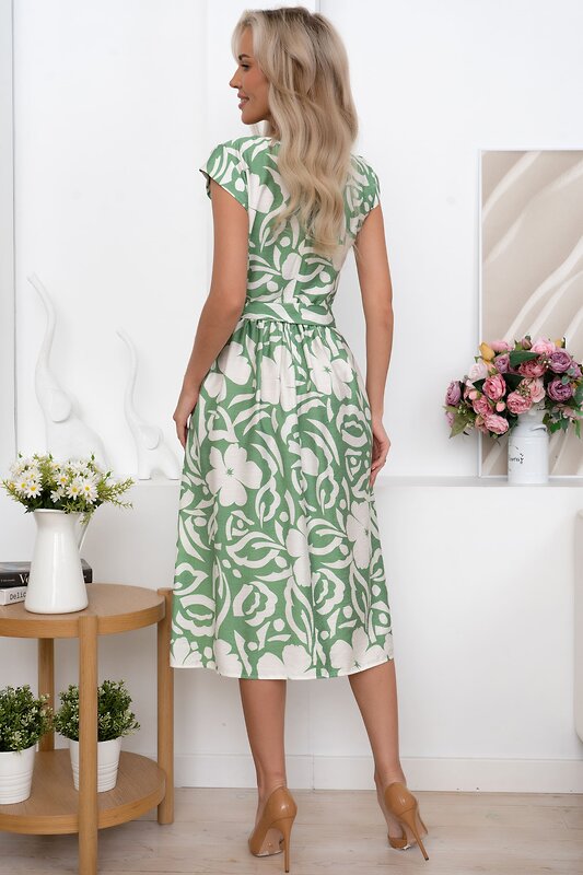 LT Collection Платье 545350 П13873-45М зеленый/молочный