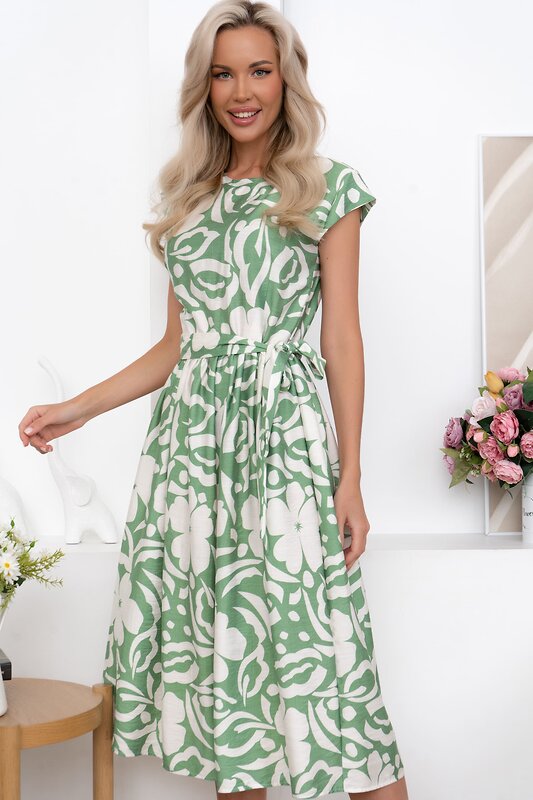 LT Collection Платье 545350 П13873-45М зеленый/молочный