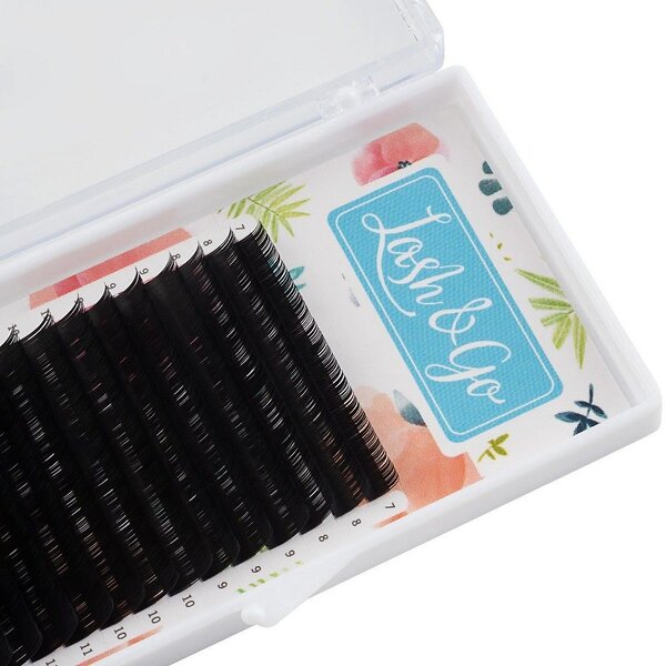 Lash&Go Ресницы на ленте 16 линий 9 мм, L, 0,07 мм, черный 545922 14314