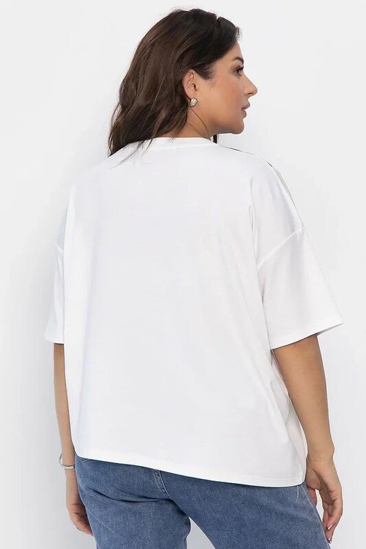 LT Collection Блуза 546035 Б13938-1М белый/серый