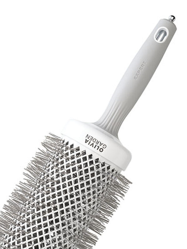 Olivia Garden Термобрашинг для укладки волос / Expert Blowout Speed XL Wavy Bristles White & Grey, 65 мм, бело-серый 546066 24347