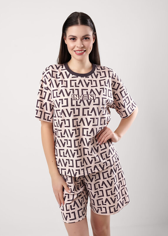 CLEVER Пижама 546306 LP25-1159 св.розовый/кофейный