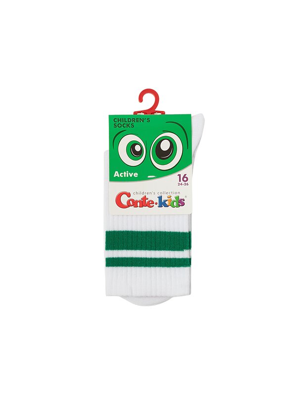 CONTE-KIDS Носки 546348 ACTIVE 20С-167СП белый-зеленый