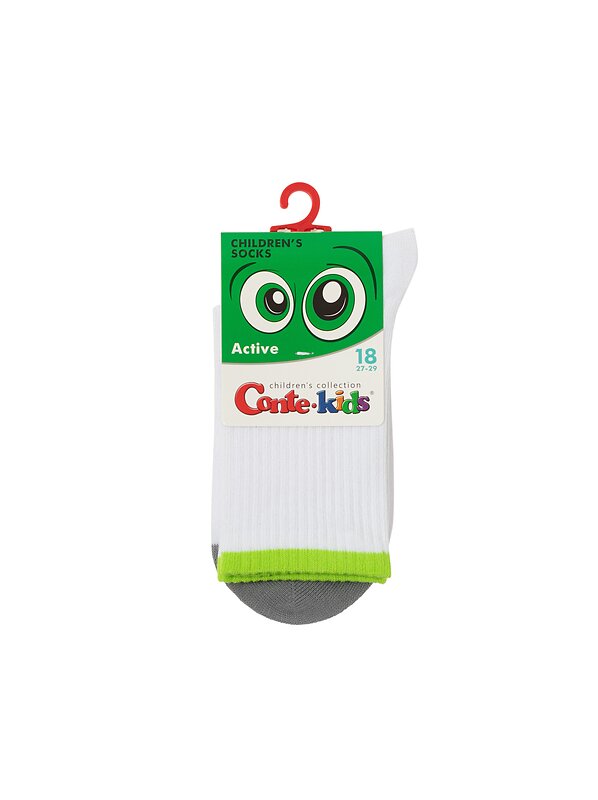CONTE-KIDS Носки 546358 ACTIVE 20С-167СП белый-салатовый