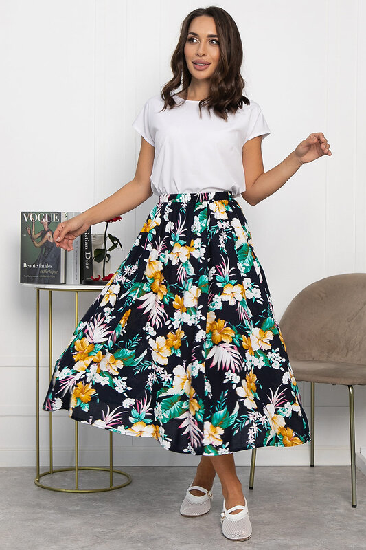 LT Collection Юбка 546459 Ю14022-10М темно-синий/мультиколор