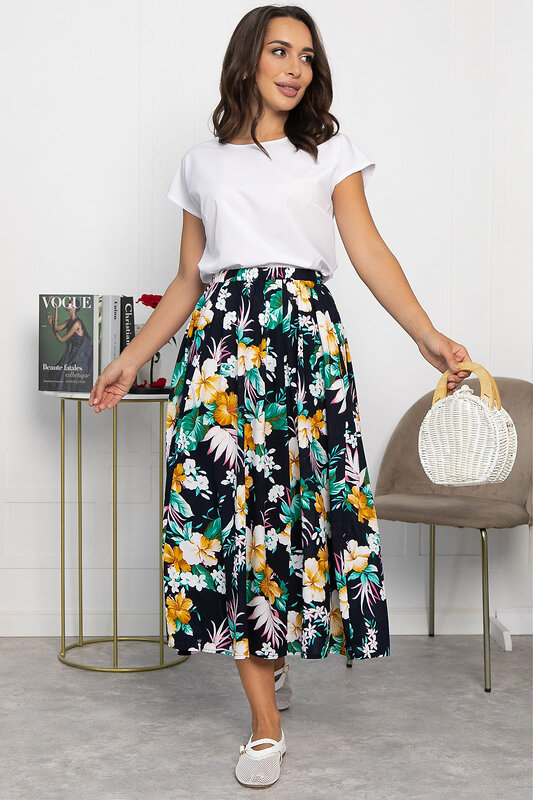 LT Collection Юбка 546459 Ю14022-10М темно-синий/мультиколор