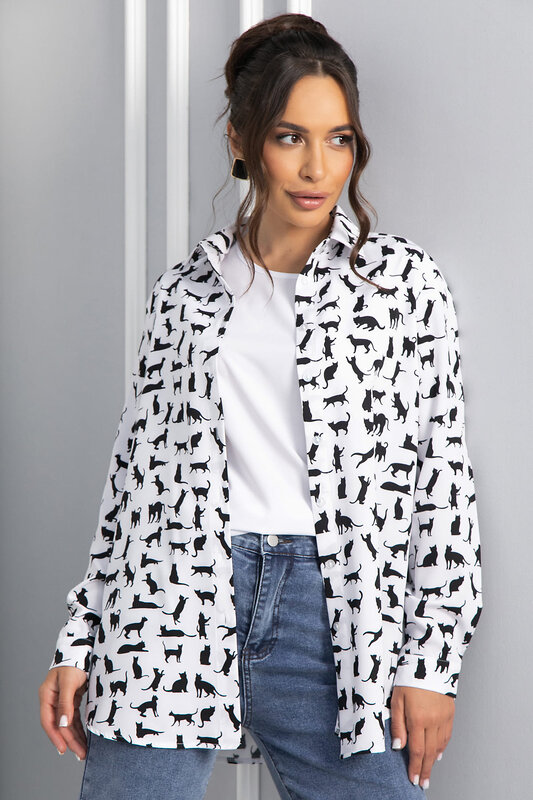 LT Collection Рубашка 548557 Б13844-16М черно-белый