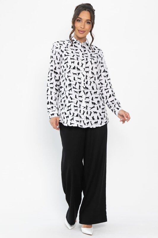 LT Collection Рубашка 548557 Б13844-16М черно-белый