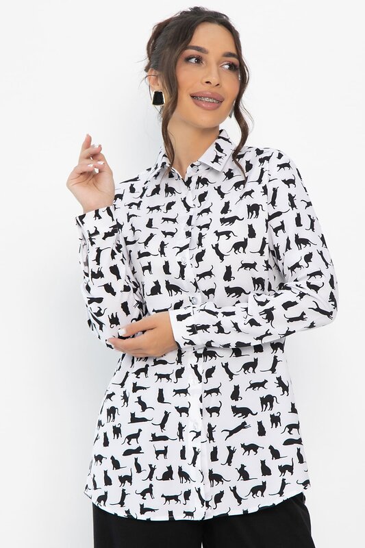 LT Collection Рубашка 548557 Б13844-16М черно-белый