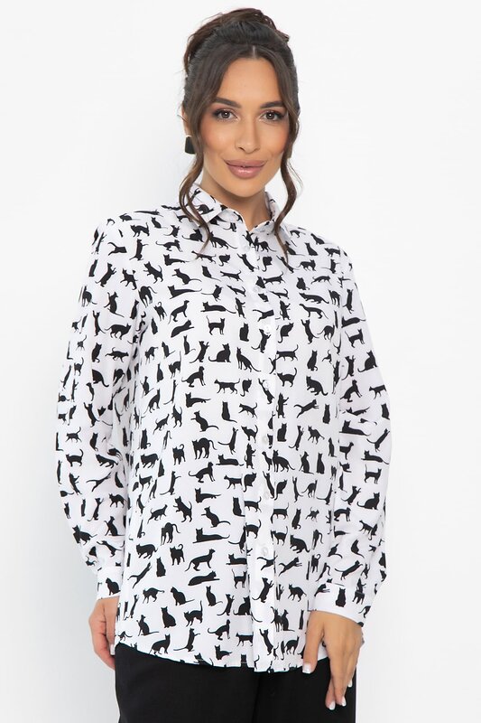 LT Collection Рубашка 548557 Б13844-16М черно-белый