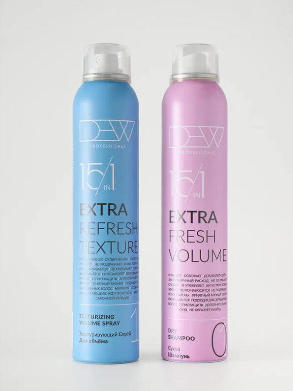 DEW Professional Набор для волос: Текстурирующий спрей + Сухой шампунь, 200 мл x 2 548638 27962