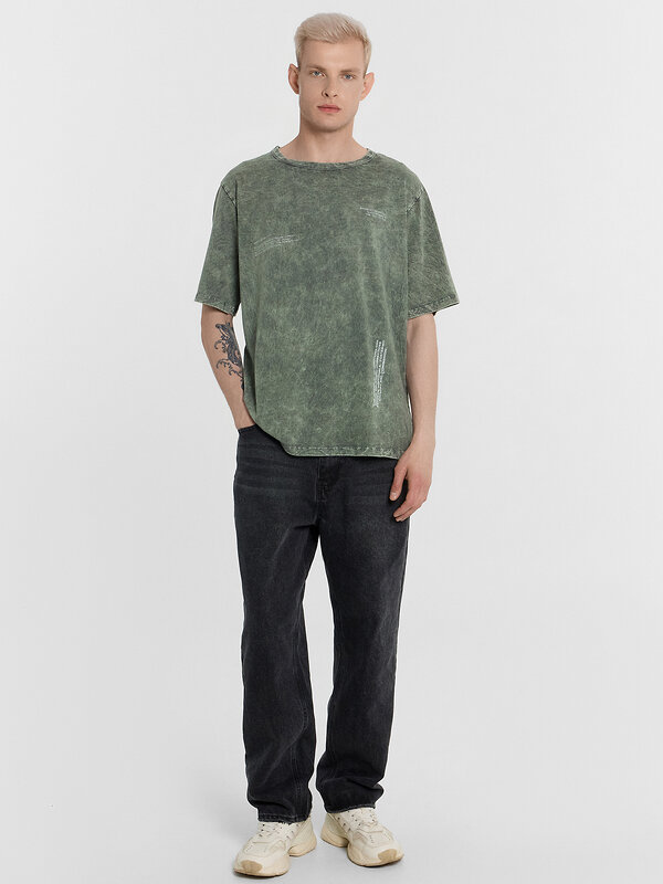 MARK FORMELLE Футболка 549114 111772-1 ACID WASH серый +печать