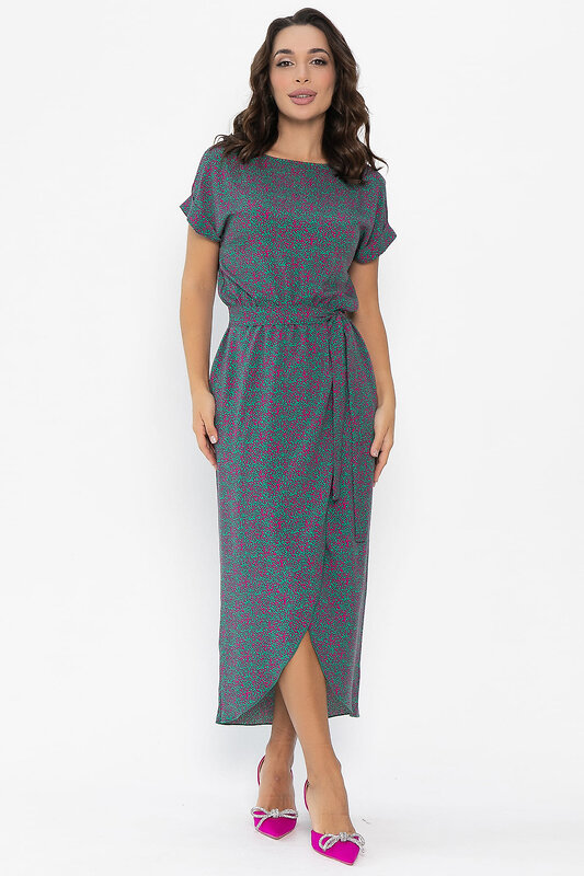 LT Collection Платье 549220 П14082-12М зеленый/фуксия