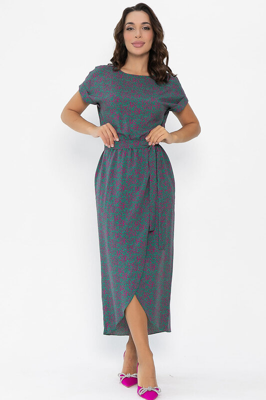 LT Collection Платье 549220 П14082-12М зеленый/фуксия