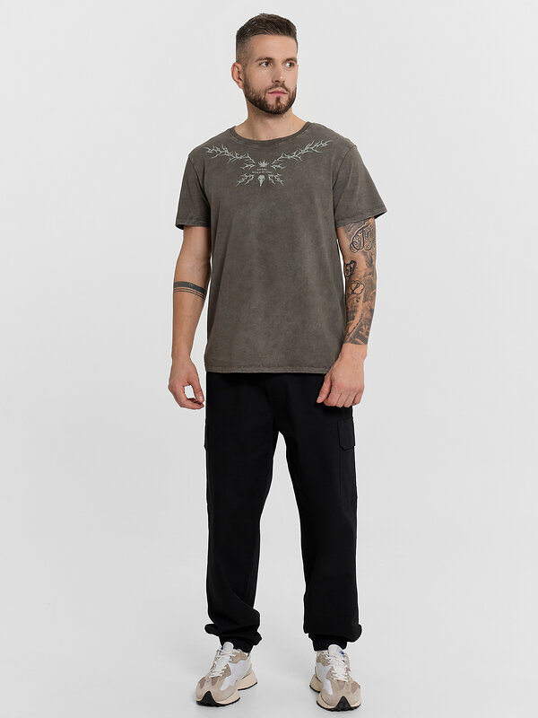 MARK FORMELLE Футболка 550049 111773 ACID WASH т.оливковый +печать