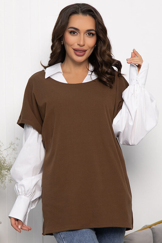 LT Collection Жилет 552010 Б14089-34М коричневый