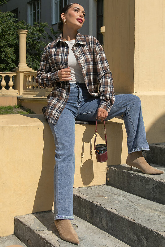 LT Collection Рубашка 552567 Б14144-7М коричневый