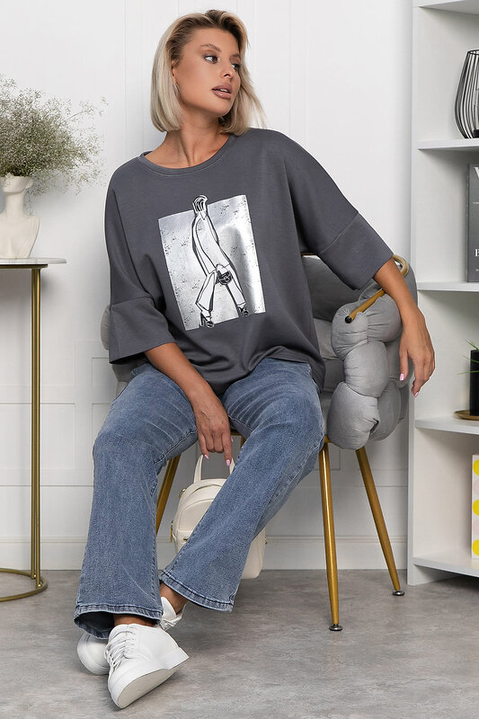 LT Collection Блуза 555480 Б14203-20М серый
