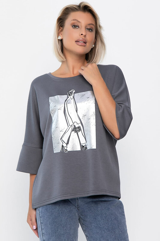 LT Collection Блуза 555480 Б14203-20М серый