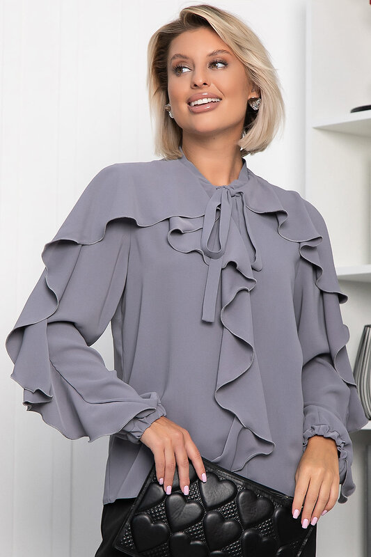 LT Collection Блуза 555484 Б14186-5М серый