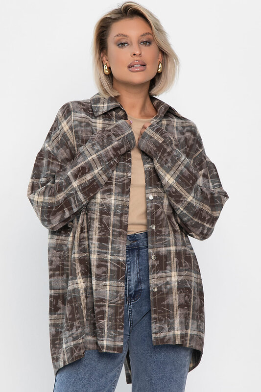 LT Collection Рубашка 555488 Б14194-5М коричневый