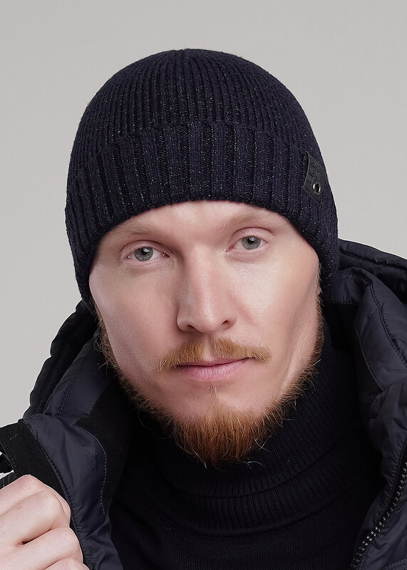 CLEVER Шапка 556209 433813вн т.синий/меланж чёрный