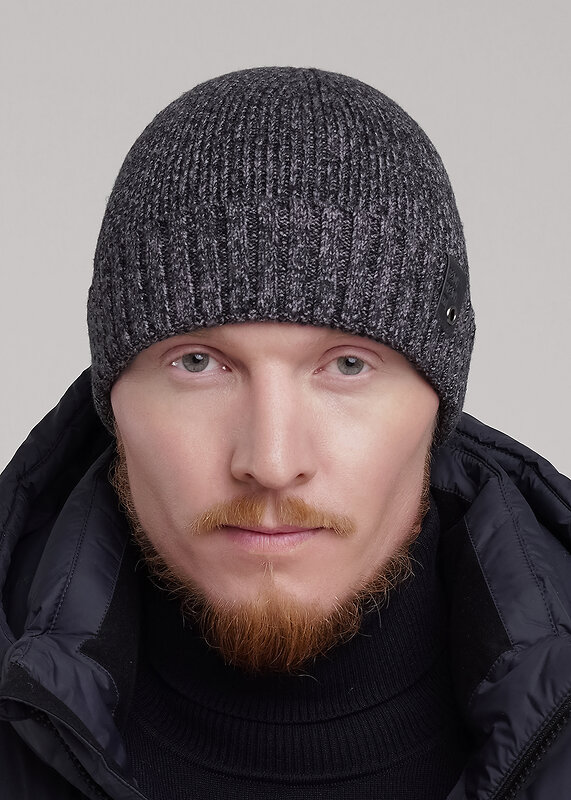 CLEVER Шапка 556222 433813вн меланж серый/меланж чёрный