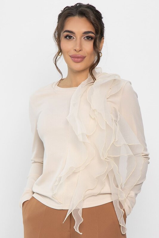 LT Collection Блуза 557666 Б14225-5М светло-бежевый