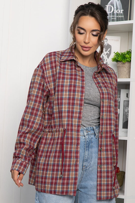 LT Collection Рубашка 558445 Б14274-4М бордовый