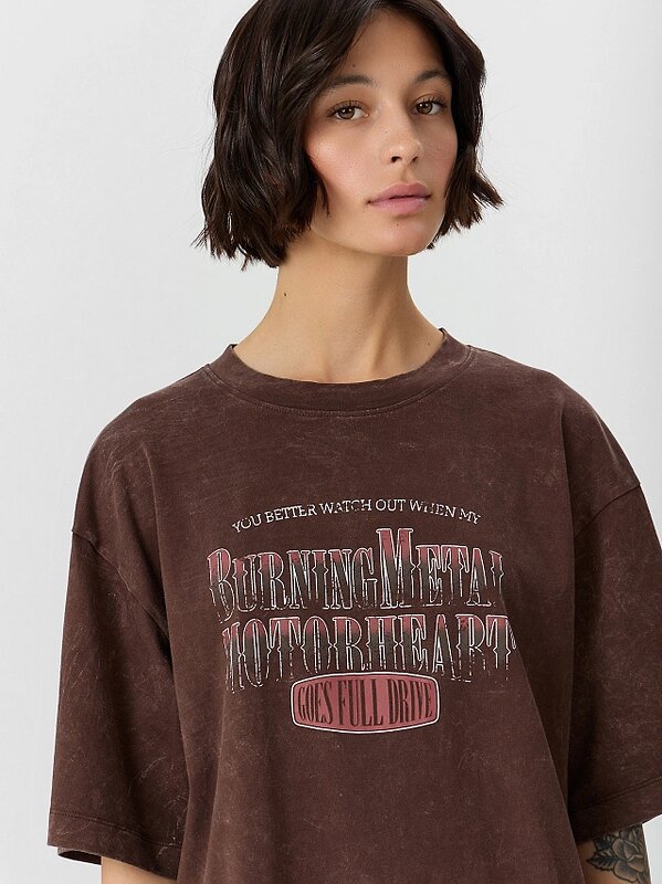 MARK FORMELLE Футболка 559230 112961-1 ACID WASH коричневый +печать