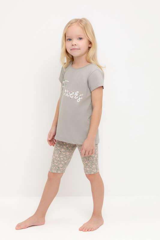 CROCKID Пижама 559504 К 1647-1 пыльно-оливковый, полевые цветы
