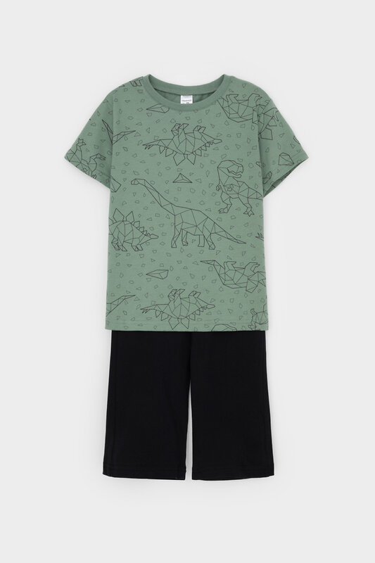 CROCKID Пижама 559531 К 1614 динозавры на зеленом, черный
