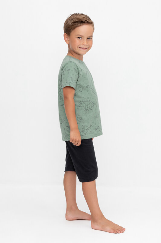 CROCKID Пижама 559531 К 1614 динозавры на зеленом, черный