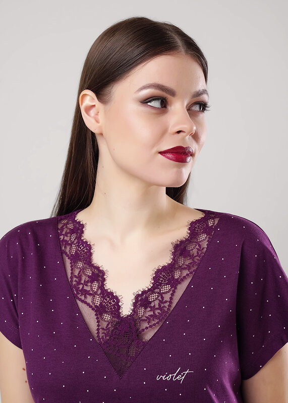 CLEVER Платье 559734 LDR15-1183 т.фиолетовый/молочный