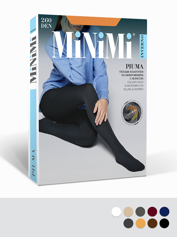 Minimi Колготки 560239 PIUMA 260 (микрофибра с флисом) Bianco (Белый)