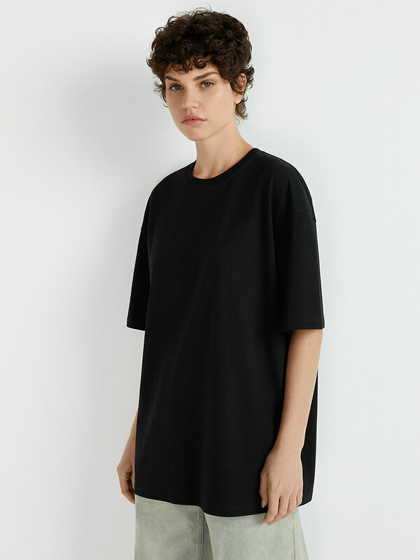 Omsa Футболка 561293 OmT_D1302 Футболка женская OVERSIZE, CO Nero (Черный)