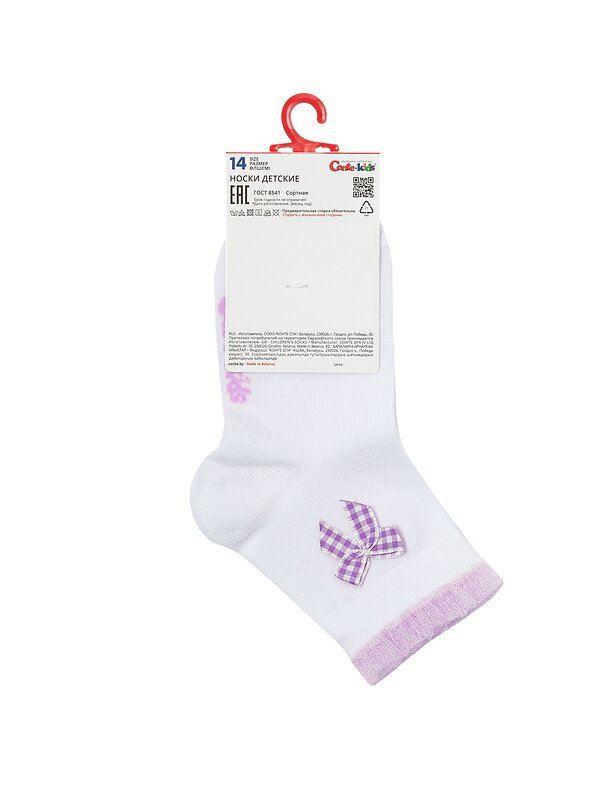 CONTE-KIDS Носки 562516 TIP-TOP (декор, бантики) 25С-1СП белый-сиреневый