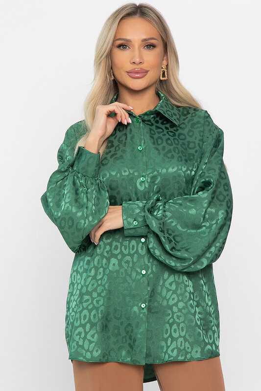 LT Collection Рубашка 563491 Б14504-7М зеленый