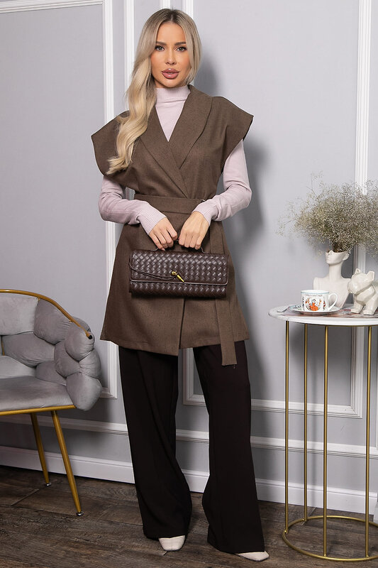LT Collection Жилет 563747 Б14488-4М коричневый