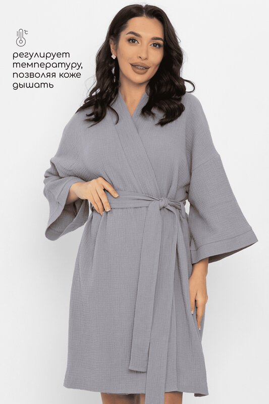 LT Collection Халат 565805 П14577-52М серый