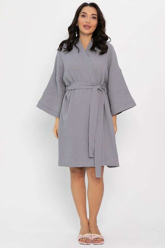 LT Collection Халат 565805 П14577-52М серый